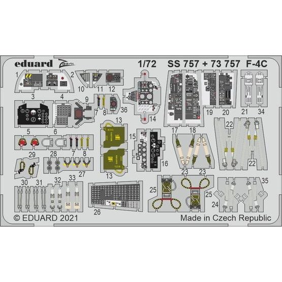 【新製品】SS757 塗装済 1/72 F-4C ファントムII ズームエッチングパーツ(ファインモールド用)