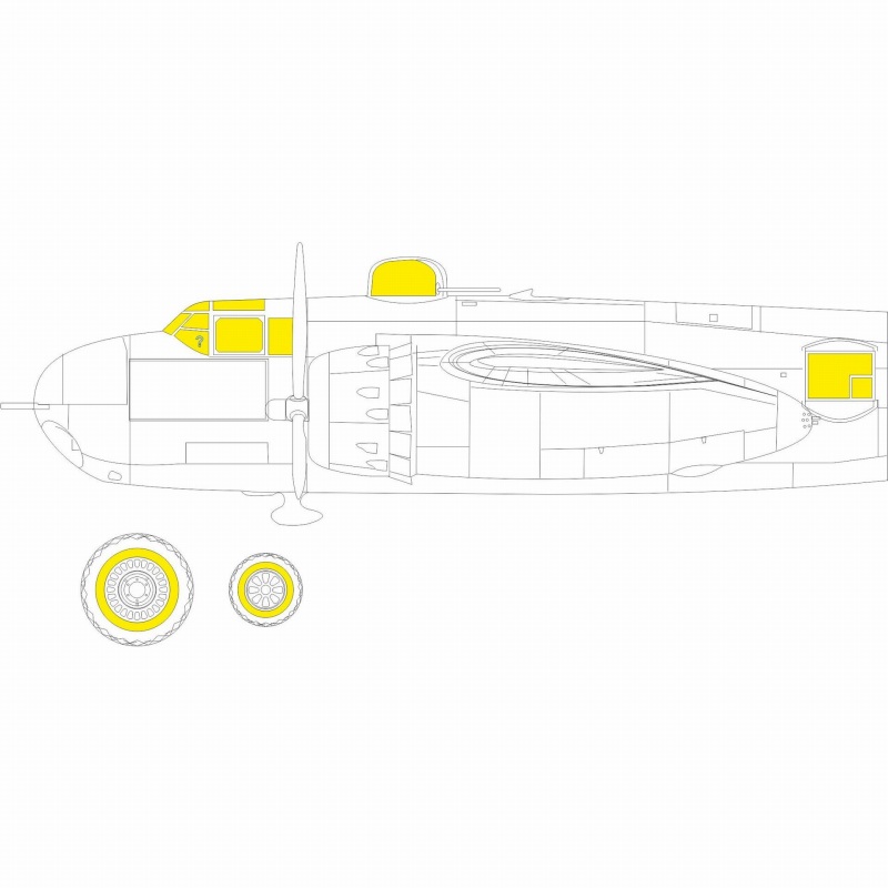 【新製品】JX287 1/32 B-25H 塗装マスクシール (HKモデル用)