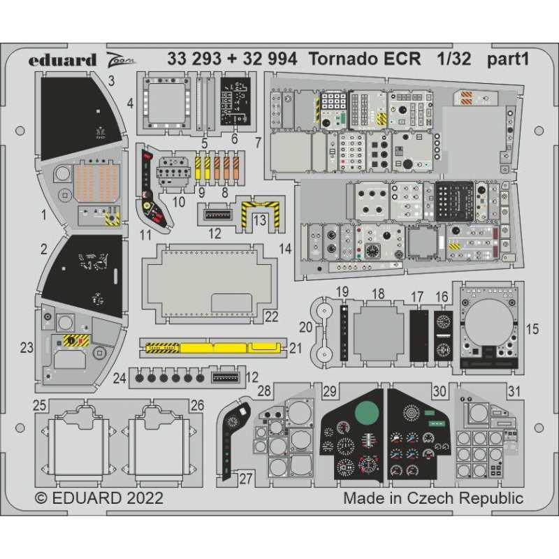 【新製品】33293 塗装済 1/32 トーネード ECR ズームエッチングパーツ (イタレリ用)