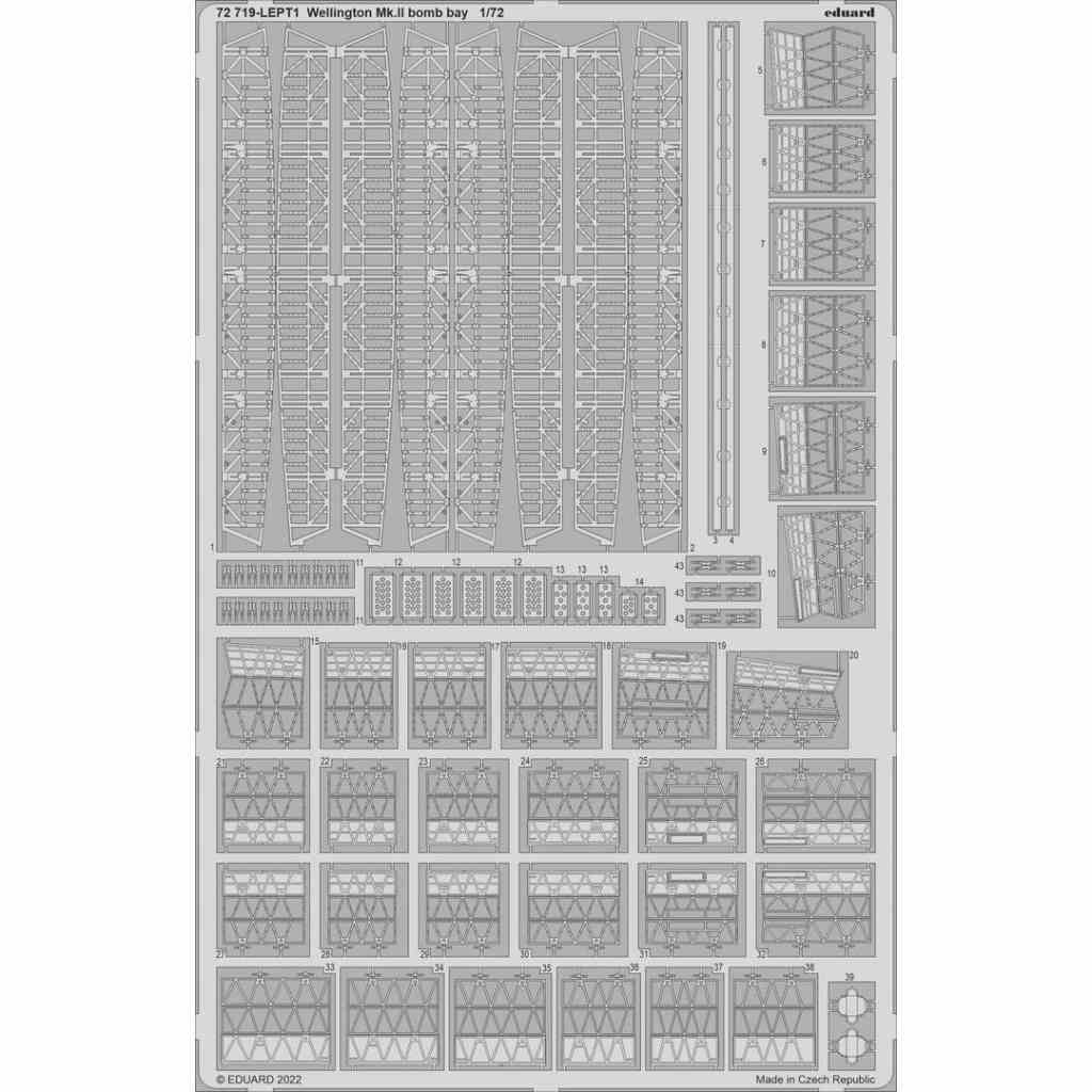 【新製品】72719 1/72 ヴィッカース ウェリントン Mk.II 爆弾槽エッチングパーツ(エアフィックス用)