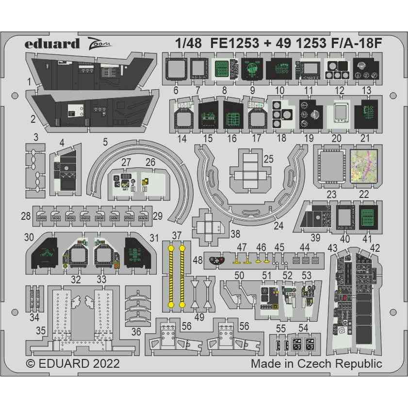 【新製品】FE1253 塗装済 1/48 ボーイング F/A-18F スーパーホーネット ズームエッチングパーツ (モンモデル用)