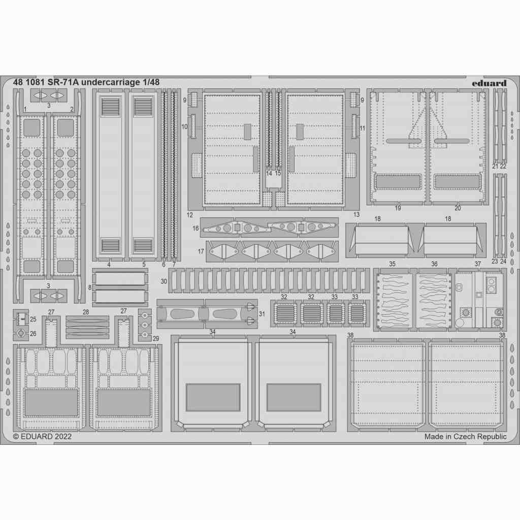 【新製品】481081 1/48 ロッキード SR-71A ブラックバード 着陸装置エッチングパーツ (レベル用)