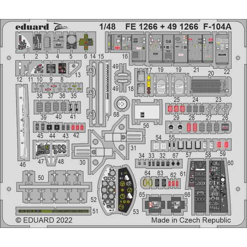 【新製品】491226 塗装済 1/48 ロッキード F-104A スターファイター エッチングパーツ (キネティック用)