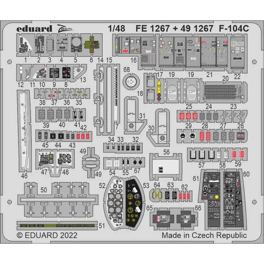 【新製品】491267 塗装済 1/48 ロッキード F-104C スターファイター エッチングパーツ (キネティック用)