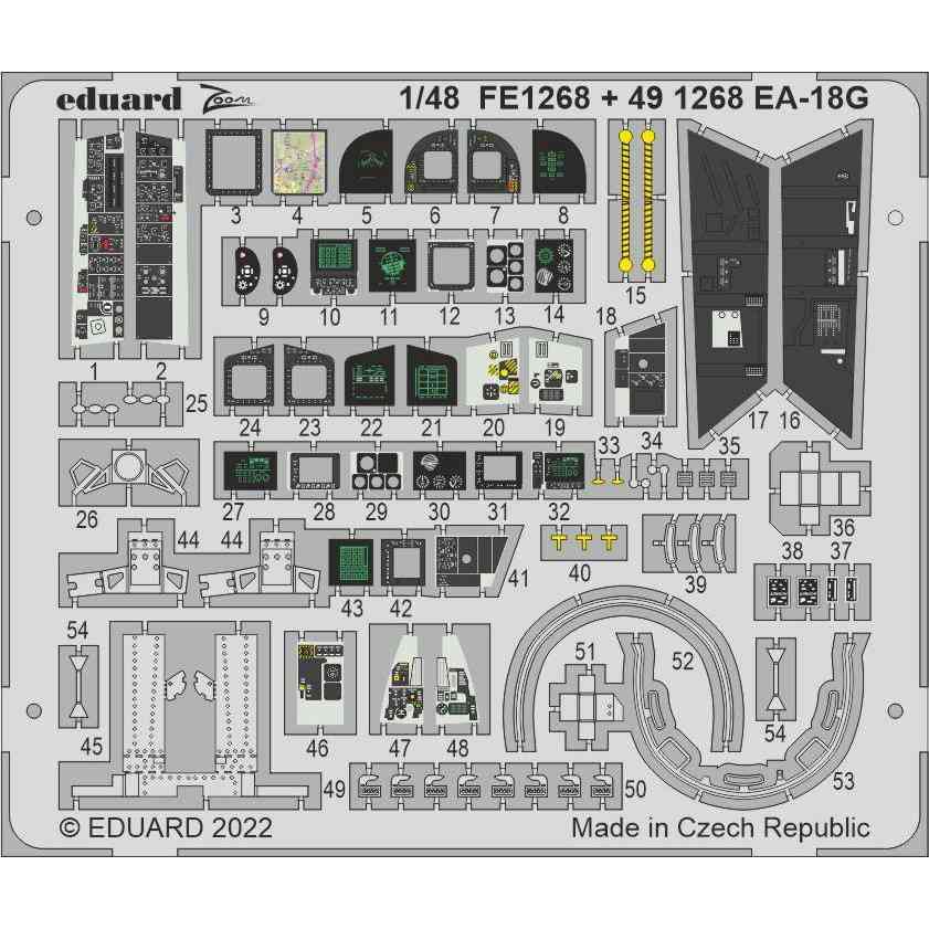 【新製品】491268 塗装済 1/48 ボーイング EA-18G グラウラー エッチングパーツ (ホビーボス用)