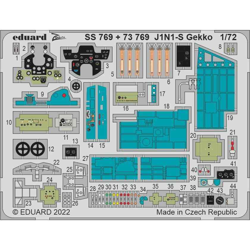 【新製品】73769 塗装済 1/72 中島 J1N1-S 夜間戦闘機 月光 エッチングパーツ (フジミ用)