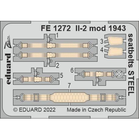 【新製品】FE1272 塗装済 1/48 イリューシン IL-2 シュトルモビク 複座型攻撃機 1943年製 シートベルト (ステンレス製)(ズベズダ用)