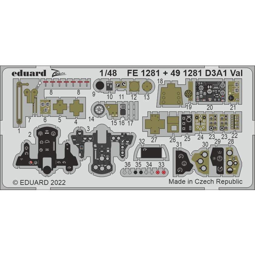 【新製品】491281 塗装済 1/48 愛知 D3A1 九九式艦上爆撃機 一一型 エッチングパーツ (ハセガワ用)