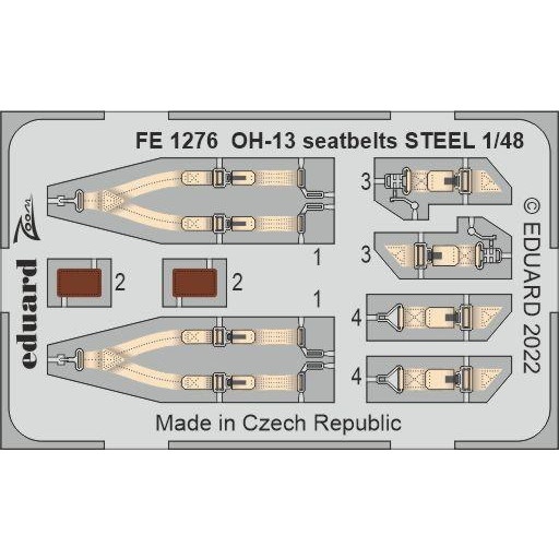 【新製品】FE1276 塗装済 1/48 ベル OH-13 スー シートベルト (ステンレス製) (イタレリ用)