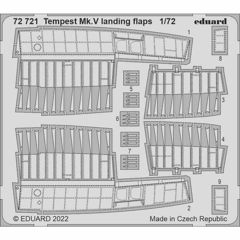 【新製品】72721 1/72 ホーカー テンペスト Mk.V ランディングフラップ(エアフィックス用)