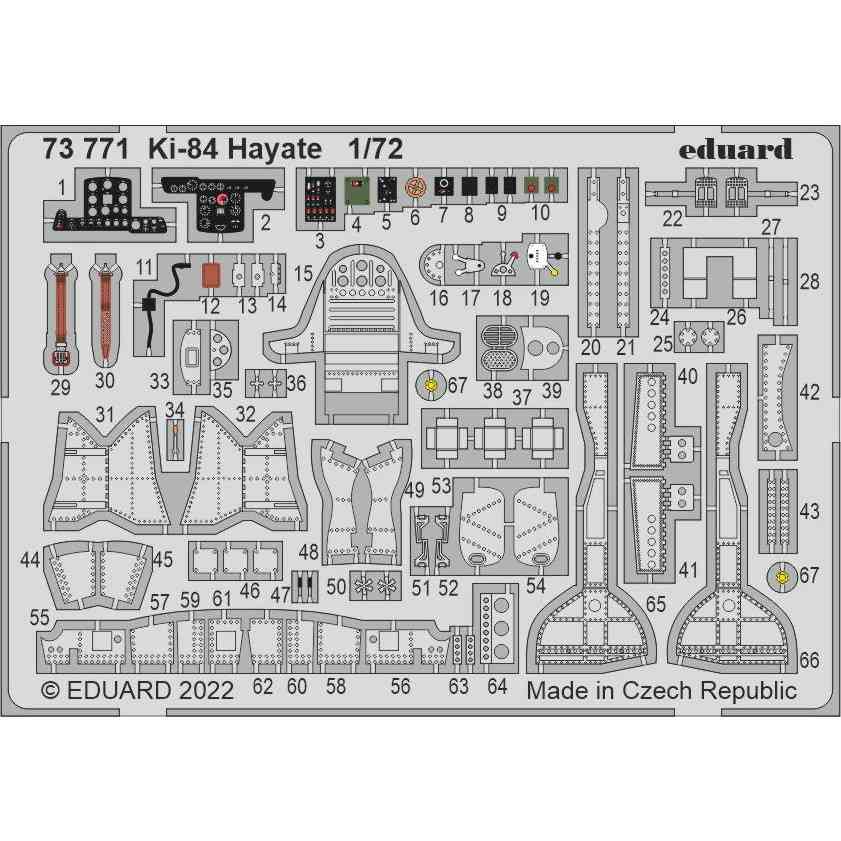 【新製品】73771 塗装済 1/72 中島 キ84 四式戦闘機 疾風 エッチングパーツ(アルマホビー用)