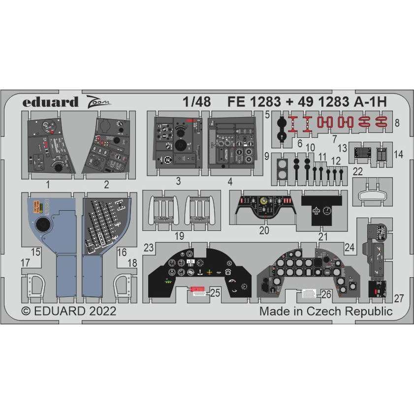 【新製品】491283 塗装済 1/48 A-1H エッチングパーツ (タミヤ用)