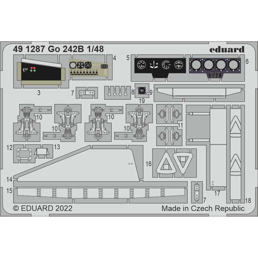 【新製品】491287 塗装済 1/48 Go242B エッチングパーツ (ICM用)