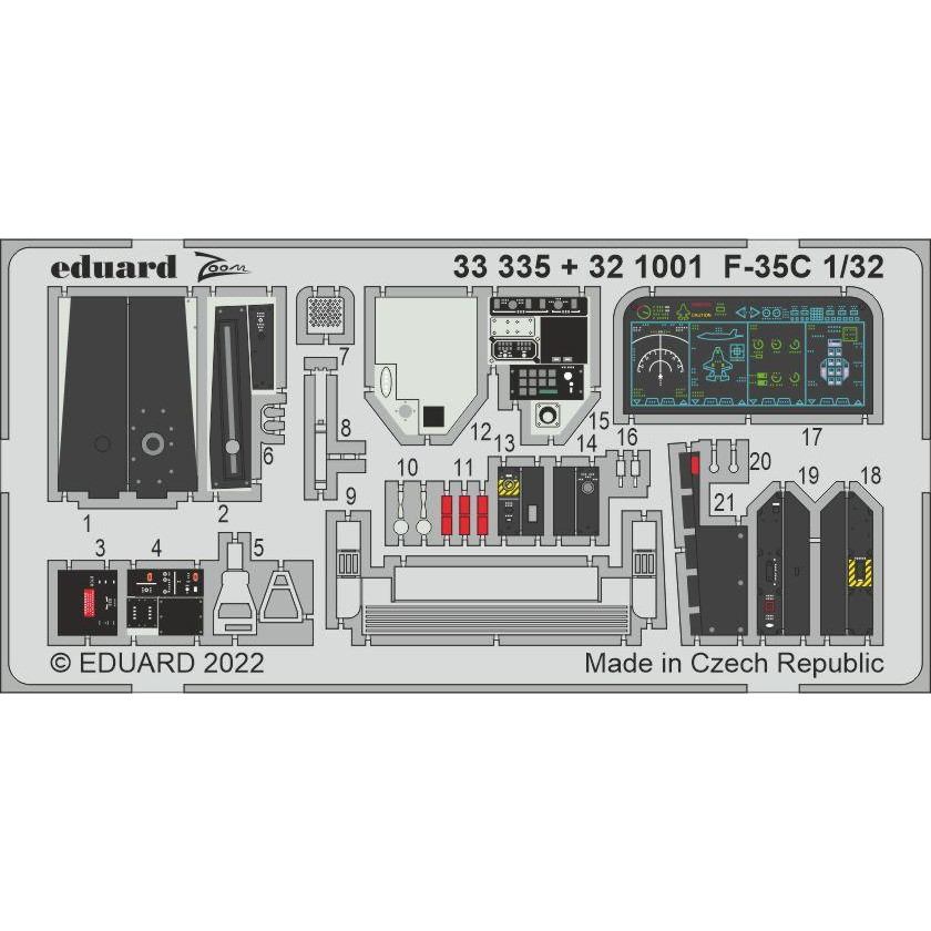 【新製品】33335 塗装済 1/32 F-35C ズームエッチングパーツ (トランぺッター用)