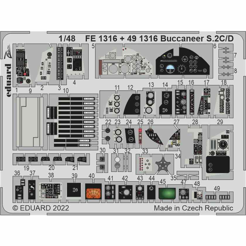 【新製品】491316 塗装済 1/48 バッカニア S.2C/D エッチングパーツ (エアフィックス用)