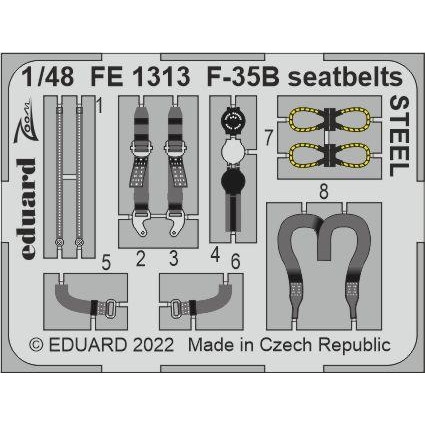 【新製品】FE1313 塗装済 1/48 F-35B シートベルト (ステンレス製) (イタレリ用)