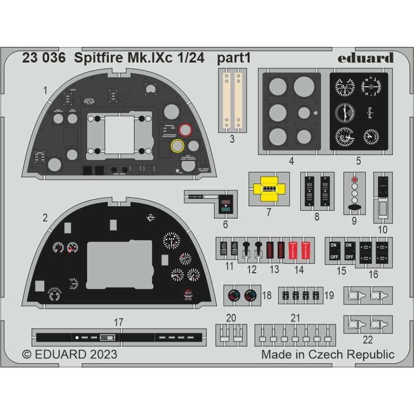 【新製品】23036 1/24 スーパーマリン スピットファイア Mk.IXc エッチングパーツ(エアフィックス用)