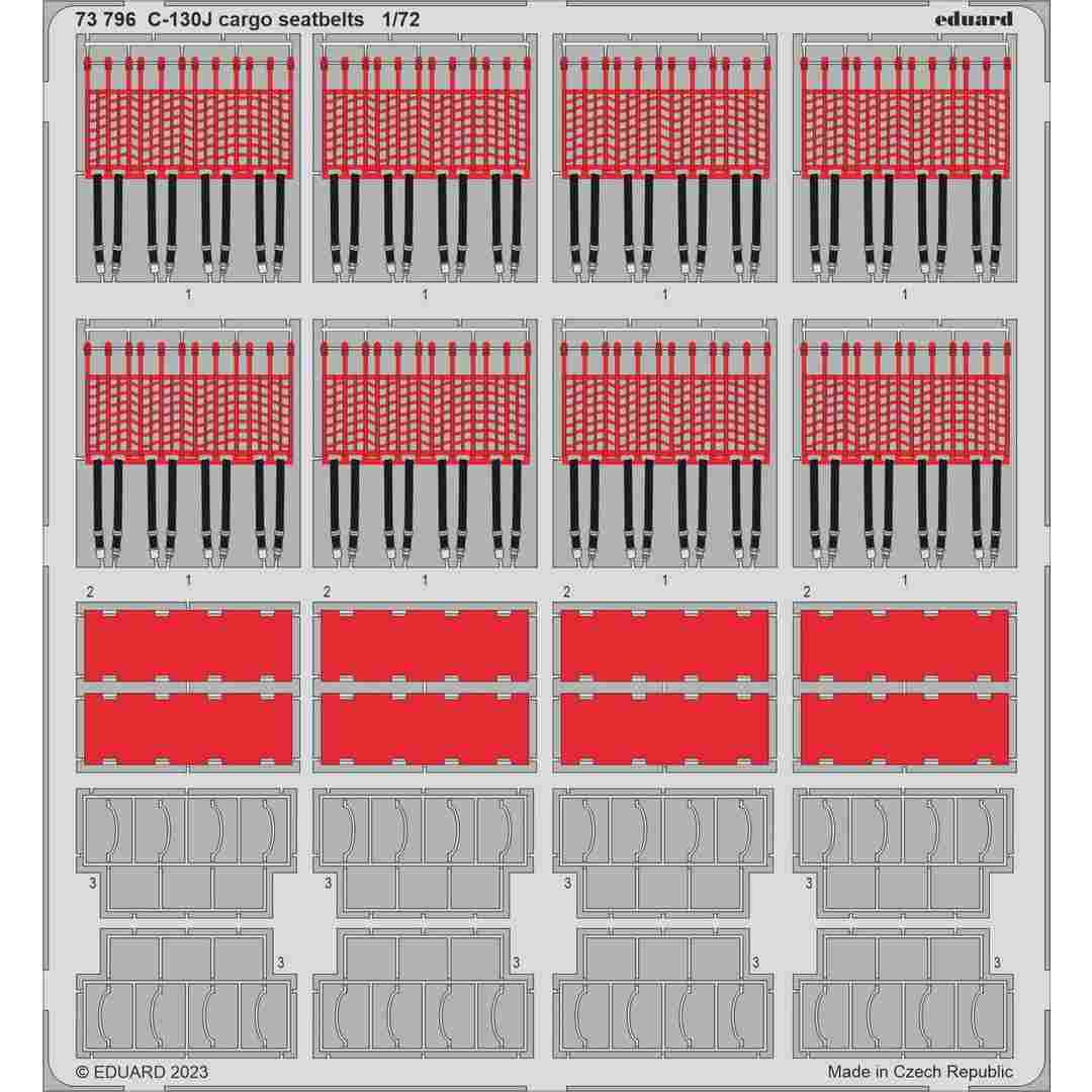 【新製品】73796 塗装済 1/72 ロッキード C-130J ハーキュリーズ 貨物室シートベルト (ズべズダ用)
