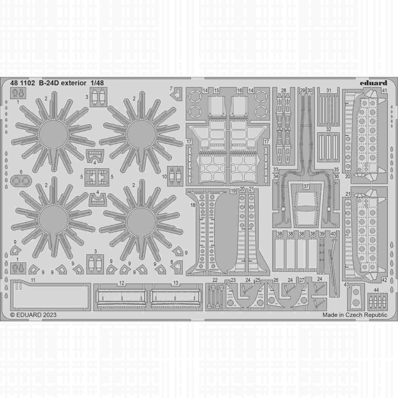 【新製品】481102 1/48 コンソリデーテッド B-24D リベレーター 外装エッチングパーツ (レベル用)