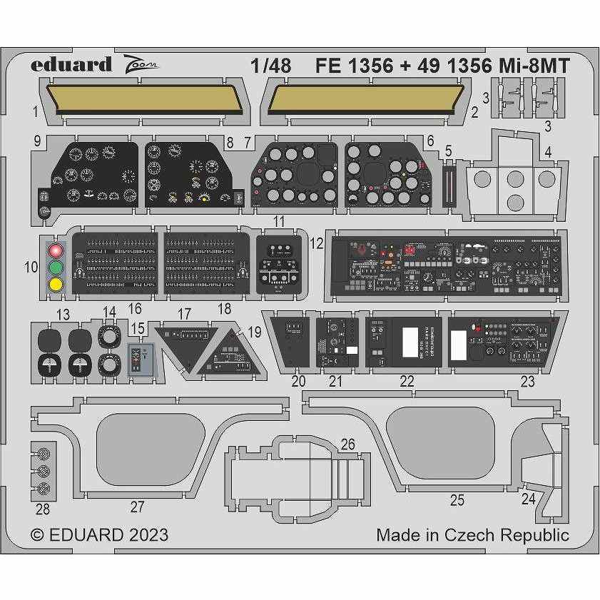 【新製品】491356 塗装済 1/48 ミル Mi-8MT ヒップ エッチングパーツ (トランぺッター用)