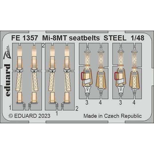 【新製品】FE1357 塗装済 1/48 Mi-8MT シートベルト (ステンレス製) (トランぺッター用)