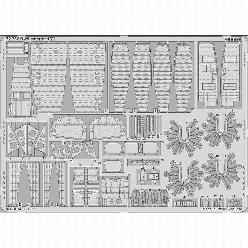 【新製品】72732 1/72 B-29 外装エッチングパーツ (アカデミー用)