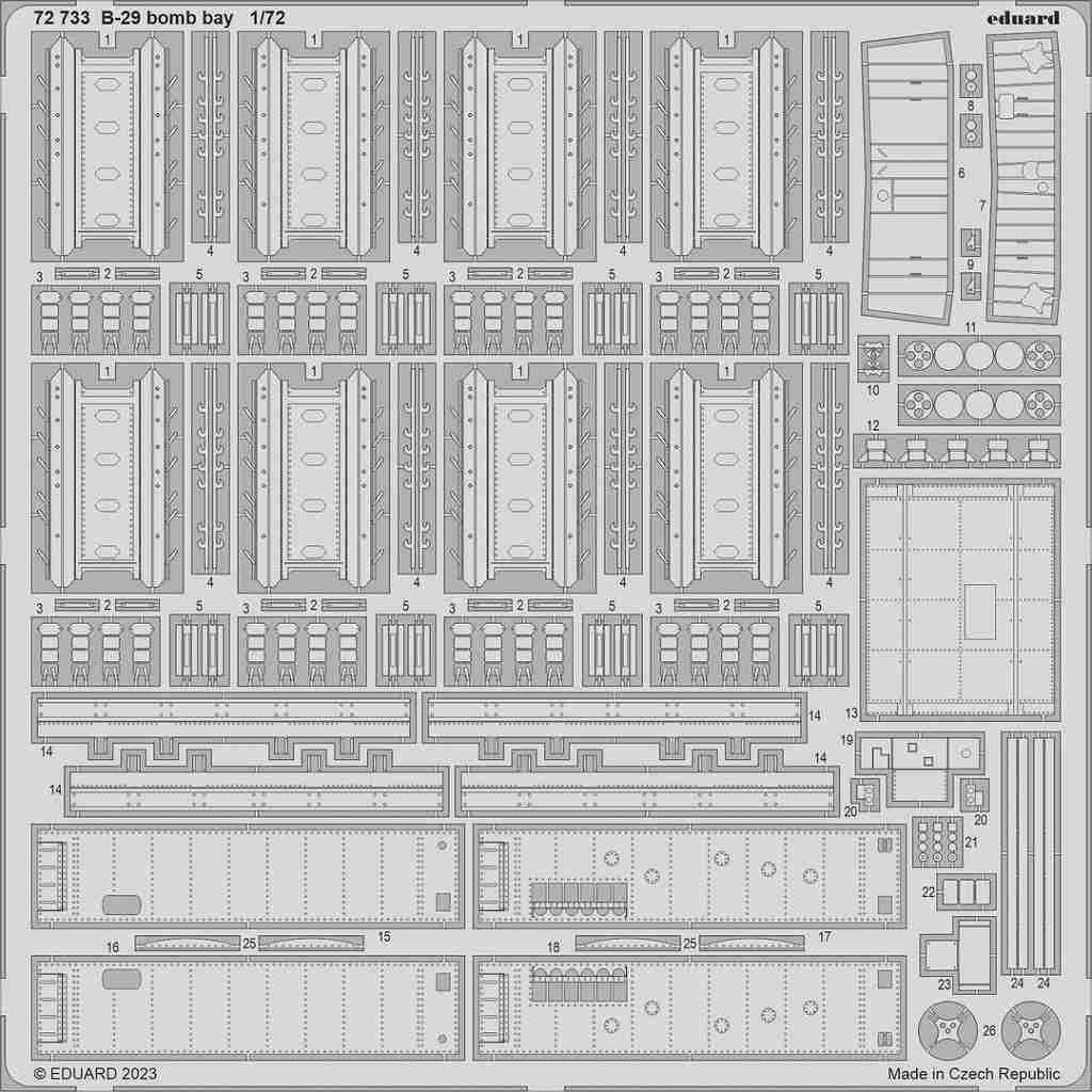 【新製品】72733 1/72 B-29 爆弾槽エッチングパーツ (アカデミー用)