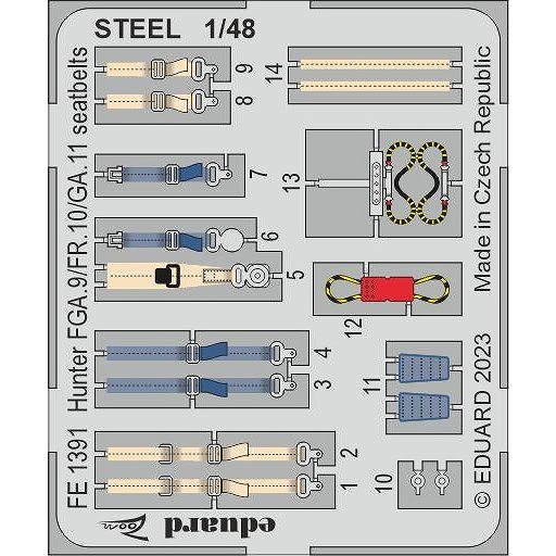 【新製品】FE1391 塗装済 1/48 ホーカー ハンター FGA.9/FR.10/GA.11 シートベルト (ステンレス製)(エアフィックス用)