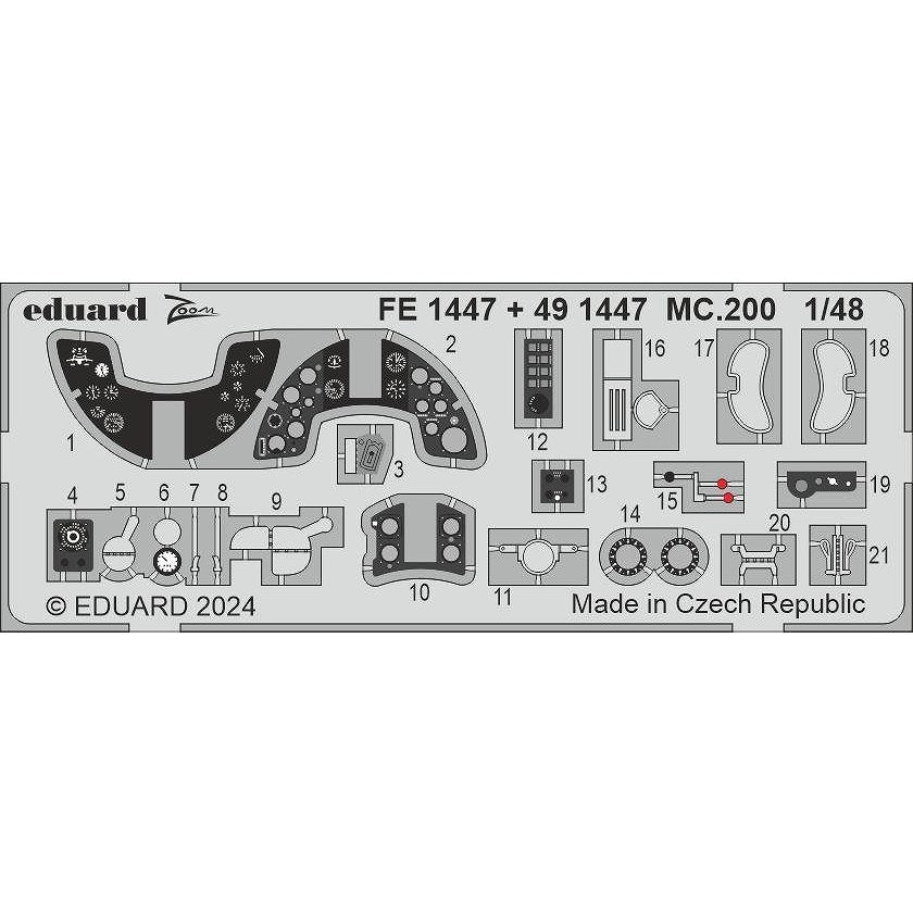 【新製品】FE1447 塗装済 1/48 MC.200 ズームエッチングパーツ (イタレリ用)