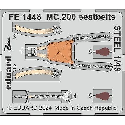 【新製品】FE1448 塗装済 1/48 MC.200 シートベルト (ステンレス製) (イタレリ用)