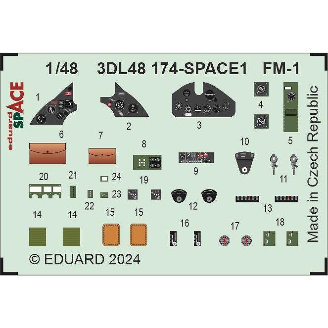 【新製品】3DL48174 1/48 FM-1 ｢スペース｣ 内装3Dデカール w/エッチングパーツセット (タミヤ用)