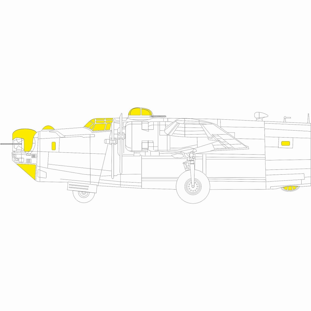 【新製品】EX1041 1/48 B-24J リベレーター 塗装マスクシール (ホビーボス用)