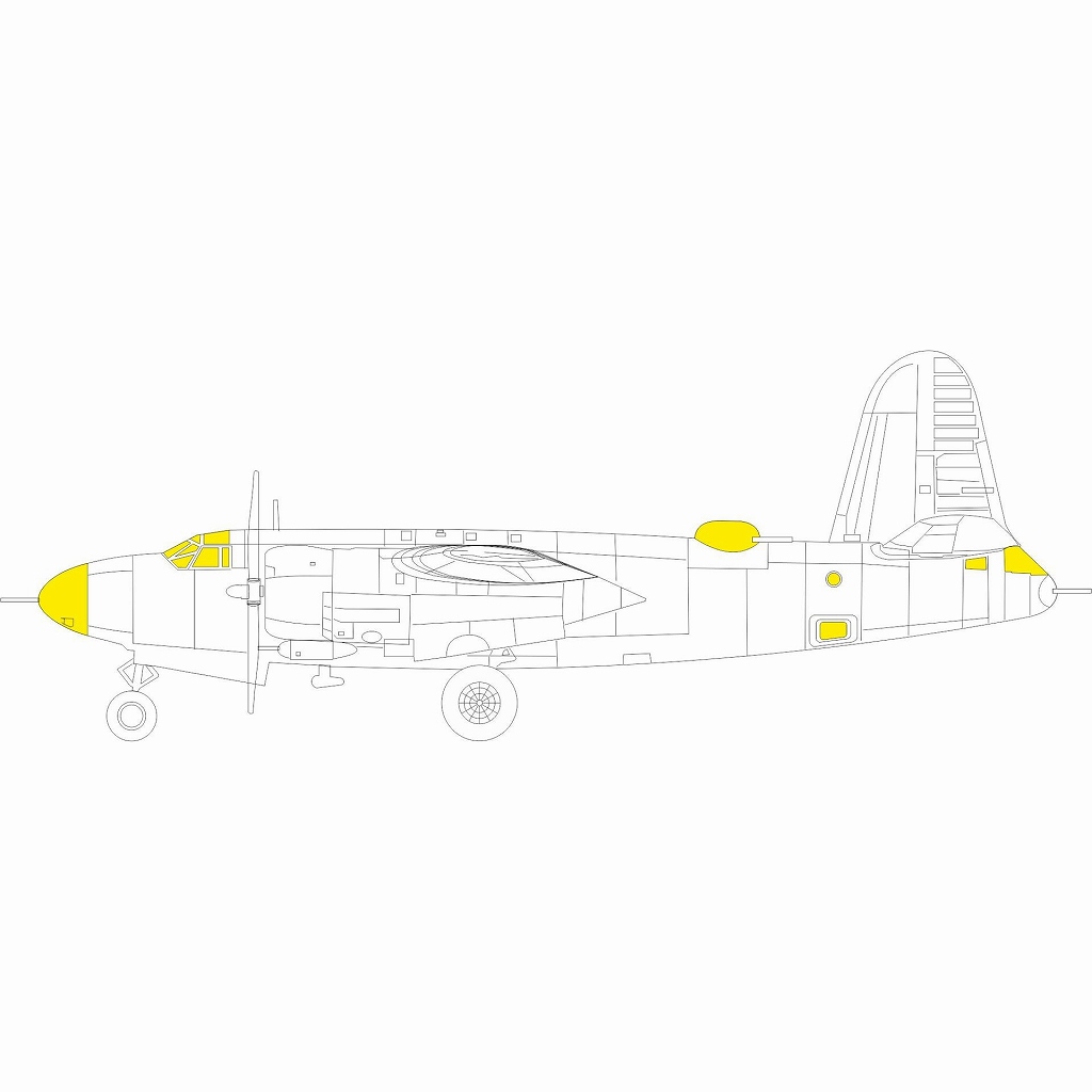 【新製品】EX1045 1/48 B-26B マローダー ｢Tフェース｣両面塗装マスクシール(ICM用)