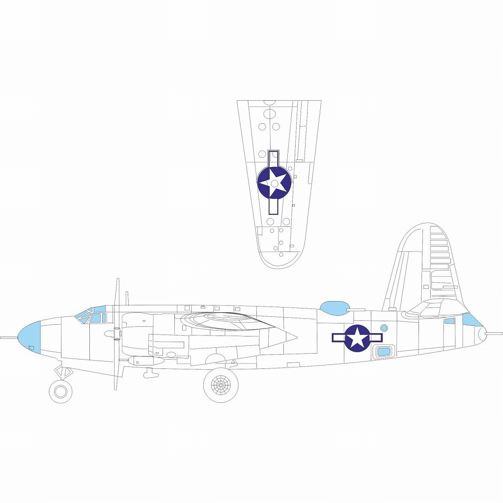 【新製品】EX1046 1/48 B-26B マローダー 国籍マーク 塗装マスクシール(ICM用)