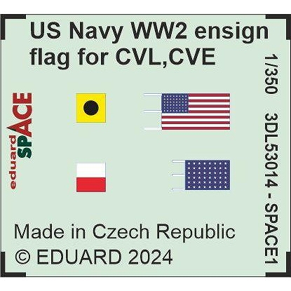 【新製品】3DL53014 1/350 WWII 米海軍旗 (CVL・CVE・CL・DD用) 3Dデカール