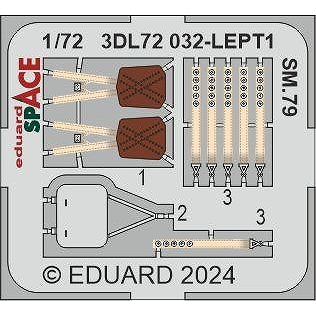 【新製品】3DL72032 1/72 サヴォイアマルケッティ SM.79 スパルヴィエロ ｢スペース｣ 内装3Dデカール w/エッチングパーツセット (イタレリ用)