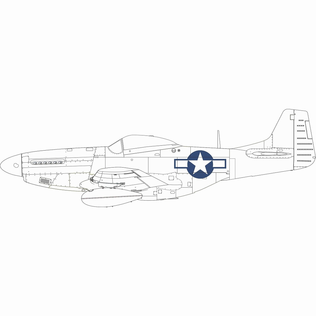 【新製品】CX664 1/72 P-51D 国籍マーク塗装マスクシール (エデュアルド用)