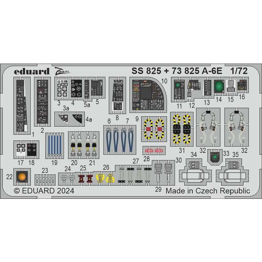 【新製品】73825 塗装済 1/72 A-6E エッチングパーツ (トランぺッター用)