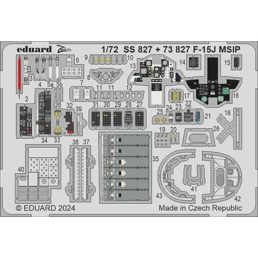 【新製品】SS827 塗装済 1/72 F-15J MSIP ズームエッチングパーツ (ファインモールド用)