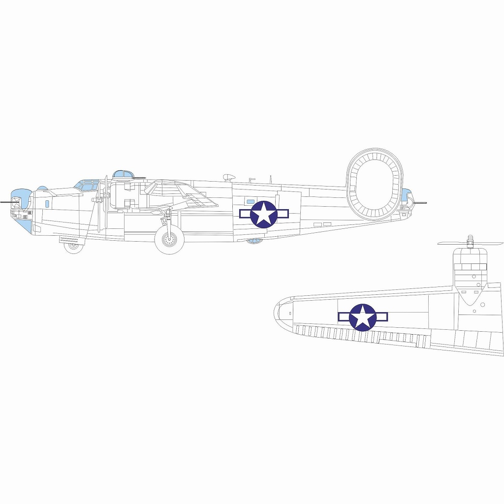 【新製品】CX668 1/72 コンソリデーテッド B-24H リベレーター 国籍マーク塗装マスクシール (エアフィックス用)