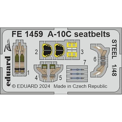 【新製品】FE1459 塗装済 1/48 フェアチャイルド A-10C サンダーボルトII シートベルト (ステンレス製) (グレートウォール用)