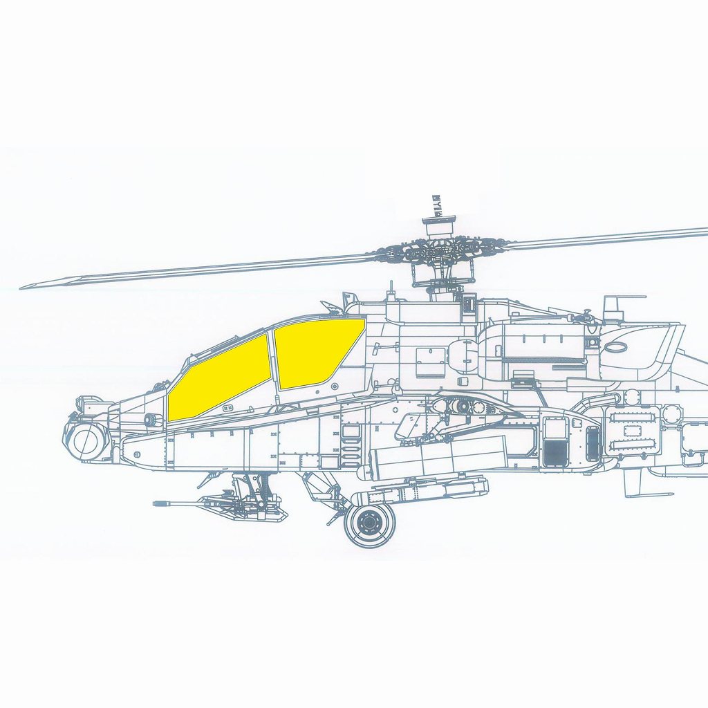 【新製品】JX327 1/35 AH-64A アパッチ(初期) 塗装マスクシール (トランぺッター用)