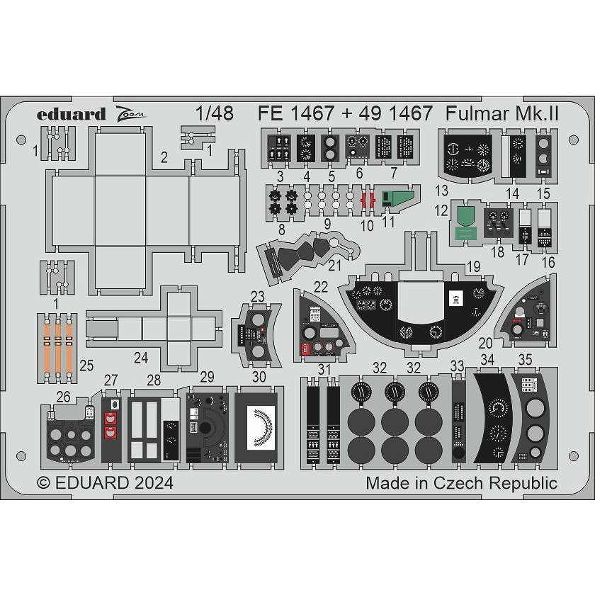 【新製品】FE1467 塗装済 1/48 フェアリー フルマー Mk.II ズームエッチングパーツ(トランぺッター用)