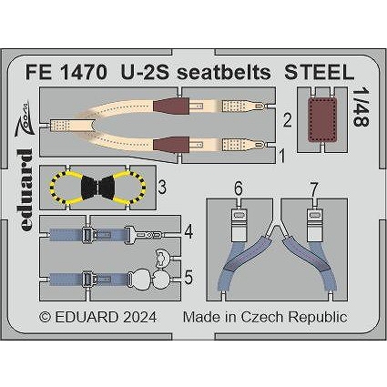 【新製品】FE1470 塗装済 1/48 U-2S ドラゴンレディ シートベルト (ステンレス製) (ホビーボス用)