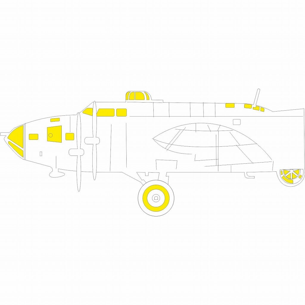 【新製品】EX1069 1/48 ボーイング B-17F フライングフォートレス 機首 (パーツX用) ｢Tフェース｣両面塗装マスクシール (エデュアルド用)