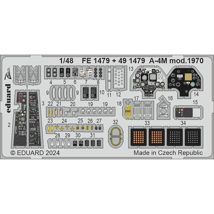 【新製品】FE1479 塗装済 1/48 ダグラス A-4M スカイホーク mod.1970 ズームエッチングパーツ(マジックファクトリー用)