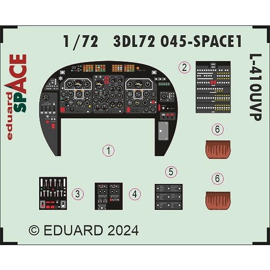 【新製品】3DL72045 1/72 LET L-410UVP スペース内装3Dデカール w/エッチングパーツセット (エデュアルド用)