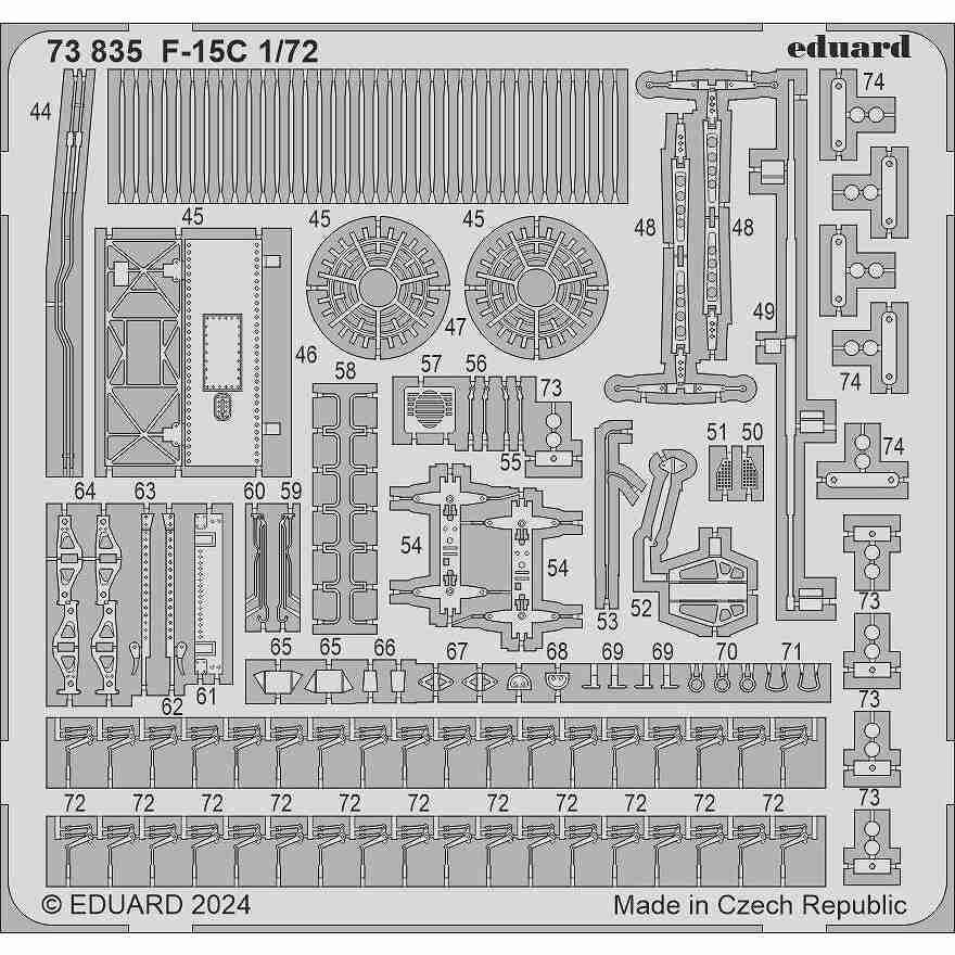 【新製品】73835 塗装済 1/72 マクドネル・ダグラス F-15C イーグル エッチングパーツ (ファインモールド用)