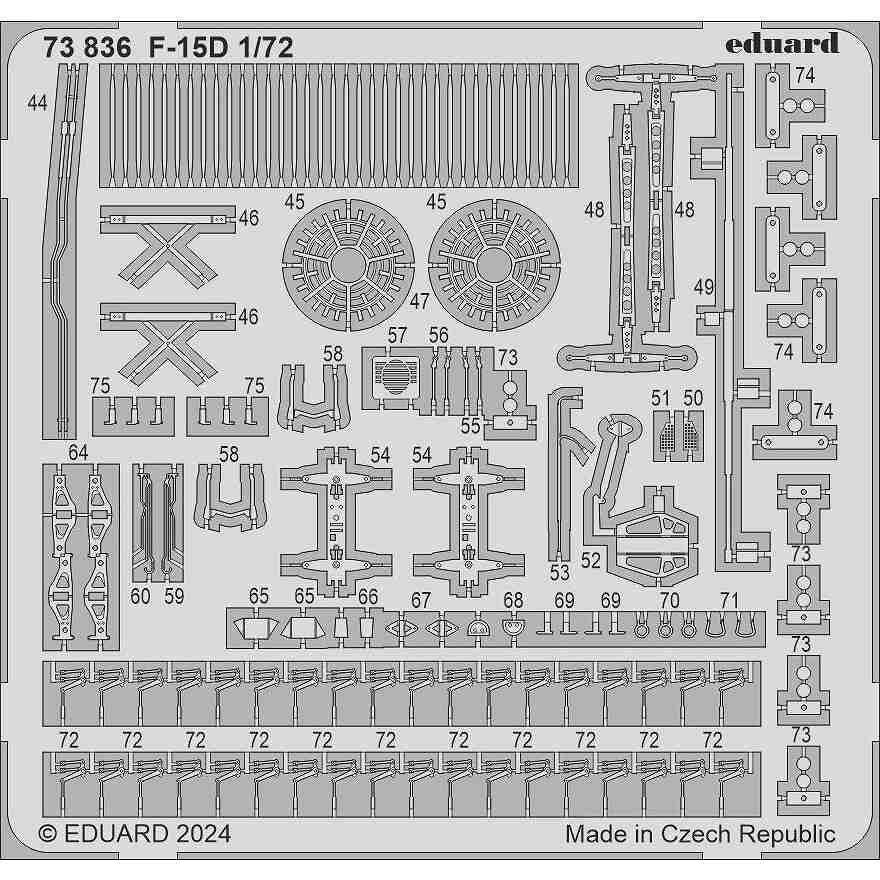 【新製品】73836 塗装済 1/72 マクドネル・ダグラス F-15D イーグル エッチングパーツ (ファインモールド用)