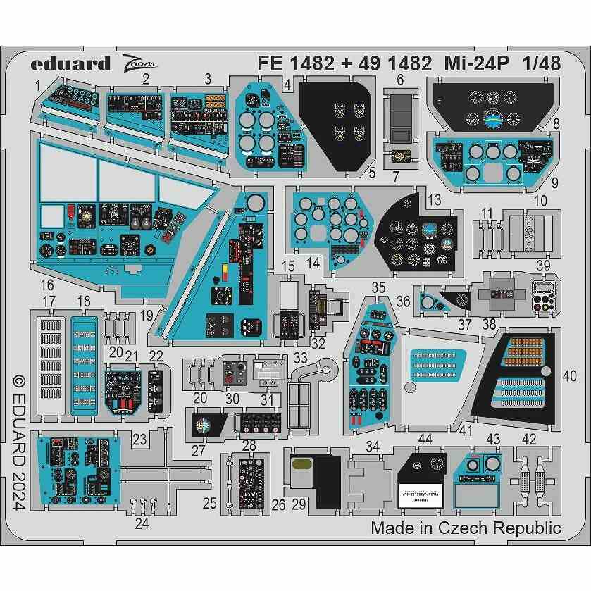 【新製品】FE1482 塗装済 1/48 Mi-24P ズームエッチングパーツ (トランペッター用)